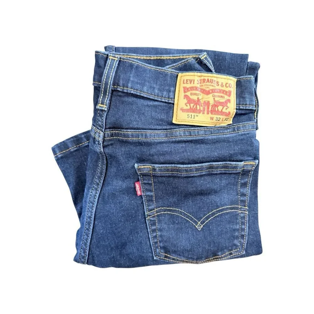 Levi's 511 Slim Fit Jeans Classic Wash Denim Casual Everyday Men's Size 32x32